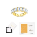 S925 silver gold-plated emerald cut moissanite row ring with GRA certificate and gift box - US Size 5 / Moissanite Style with Certificate Box