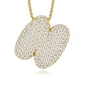 Close-up of golden heart pendant necklace with shimmering round-cut white gemstones - 925 Silver / N-With GRA Certificate