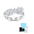 S925 Sterling Silver Ring with 5 Oval Moissanites, GRA Certificate and Gift Box - US Size 5 / S925 Silver Moissanite Ring with GRA Certificate & Gift Box