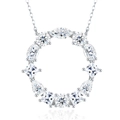 Detailed macro view of S925 silver pendant with various marquise and pear cut moissanite - O-With GRA Certificate