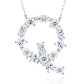 Macro detail of S925 silver letter Q pendant featuring sparkling multi-cut moissanite stones - Q-With GRA Certificate