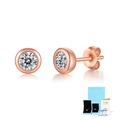 Orecchini a lobo Moissanite oro rosa con certificato GRA e confezione regalo - 50 Punti / Orecchini a Bottone (Con Scatola Regalo e Certificato) / Oro rosa