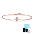 Bracciale in argento S925 oro rosa con moissanite, confezione regalo di lusso e certificato - 50 Punti / Bracciale a Bolle - Oro Rosa (Con Scatola Regalo e Certificato)