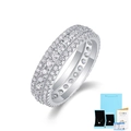 S925 sterling silver eternity ring with GRA moissanite certificate and luxury gift box - Size 5 / Moissanite / With Gift Box and GRA Certificate / Silver