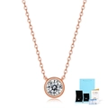 Collana in argento S925 oro rosa con moissanite, certificato GRA e confezione regalo - 0.5 Carat / Collana (Con Certificato GRA e Scatola Regalo) / Oro rosa