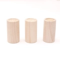 Three cylindrical beech wood essential oil diffusers with natural grain for home decor - Lotus Wood 4.5x2.5cm