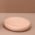 Minimalist round beech wood essential oil diffuser base with natural grain finish - Beech Wood Base 6x1cm
