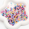 Mix di perline acriliche colorate da 4mm in vassoio bianco per creazione di gioielli - 4mm (10g / circa 300 pz) / colori misti casuali