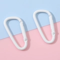 Moschettone a D in alluminio bianco per accessori fai-da-te e portachiavi outdoor - 24x45mm / Bianco