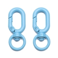 Light blue spray painted alloy swivel lobster clasp for DIY keychains 2pcs - 16x39mm Light Blue