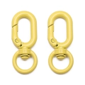 Pair of bright yellow 16x39mm swivel lobster clasps for DIY keychains and bags - 16x39mm Bright Yellow