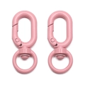 Coppia di moschettoni girevoli rosa opaco 16x39mm per portachiavi fai-da-te e borse - 16x39mm Rosa