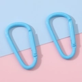 Set di due moschettoni a D in lega azzurro per accessori fai-da-te e portachiavi - 24x45mm / Blu