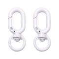 Coppia di moschettoni girevoli in metallo bianco per accessori portachiavi fai-da-te - 16x39mm Bianco
