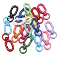 Moschettoni colorati a forma di 8 in lega per portachiavi fai-da-te in vari colori vivaci - 16x39mm Colori Misti