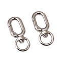 Paire de mousquetons pivotants en alliage argenté poli avec anneau rotatif pour porte-clés DIY - 16x39mm 1 Pièce / Or blanc
