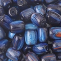 Deep blue marble pattern resin spacer beads for DIY jewelry making and handmade crafts - 12x14mm (5 Pieces/Pack) / Navy Blue