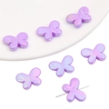 Light purple iridescent acrylic butterfly beads with horizontal holes for DIY jewelry - 17x12mm (1.5mm Hole) 10 Pcs/Pack / Purple Butterfly