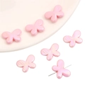 Pink pearlescent butterfly acrylic beads with horizontal hole for DIY jewelry making - 17x12mm (1.5mm Hole) 10 Pcs/Pack / Pink Butterfly