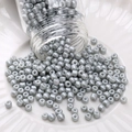 Perles de rocaille en verre gris argenté pour bijoux DIY dans un plat en céramique vintage - Perles de rocaille / 3mm (env. 1mm Ouverture, 10g/Paquet, env. 350 pcs) / Gris