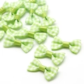 DIY craft green and white plaid ribbon bows for handmade hair clips and gift decoration - Light Green / 25 Pieces/Pack (3x1.5cm)