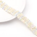 Ruban en dentelle polyester couleurs macaron avec franges pour loisirs créatifs - 2 Lignes d'Or 2cm de Largeur / Bleu sarcelle