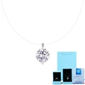 Moissanit Halskette mit unsichtbarem Faden und luxuriöser blauer Geschenkverpackung - 40 cm + 5 cm / 1 Karat Moissanit Anhänger (Mit GRA-Zertifikat & Box / Sonderangebot)