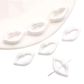 Pearlescent acrylic lip-shaped beads with rainbow coating for DIY jewelry making - White Lip