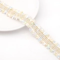 Ruban à franges pastel avec fil doré pour la décoration de vêtements et artisanat - 4 Lignes d'Or 3cm de Largeur / Bleu sarcelle