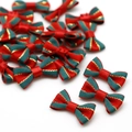 Rood en groen gestreepte strikjes met gouddraad voor DIY haaraccessoires - Groen