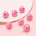Irregular 16mm pink AB color acrylic beads with hammer texture for DIY jewelry making - Size approx 16mm Hole approx 2mm / 5-Pack / Rose Red