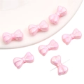 Pink iridescent butterfly charms for handmade jewelry making and DIY bead crafting - Pink Bowknot