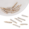 Baroque stick pearl pendant with gold plating and hanging loop for DIY jewelry making - Bar Style (1#) (Pendant Only) / 1 Piece (Approx. 20-30mm)
