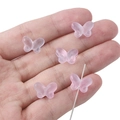 Pink translucent butterfly beads for DIY jewelry making shown on hand for size - 10x14mm (20Pcs/Pack) / Pale Blue
