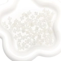 Translucent white resin four-petal flower spacer beads for DIY jewelry making and crafts - Transparent White (7mm)