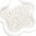 Perle a forma di fiore bianco in resina traslucida per la creazione di gioielli fai da te - 5mm (Foro da 0,8mm) 20 Pezzi/Confezione / Beige Trasparente