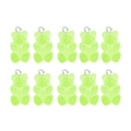 Set di 10 ciondoli a forma di orsetto in resina verde traslucido con anelli per gioielli fai da te - 20x11mm (10 Pezzi/Confezione) / Verde (Anello Singolo)
