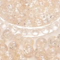 Champagne 10mm cracked glass beads for jewelry making with high transparency finish - 20Pcs/Pack / Beige