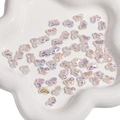 Iridescent bear-shaped beads with aurora pearl finish for DIY jewelry crafting - Small Butterfly Style / 10x7mm (2 Pieces/Pack) / Iridescent White
