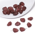 Dunkelrote 12x15mm mattierte unregelmäßige facettierte Glasperlen für DIY Schmuck - 10 Stück/Packung (12x15mm) / Kaffeelila