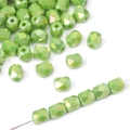 Lichtgroene gefacetteerde kristalglazen kralen met AB-regenboogcoating voor DIY-sieraden - 5x6mm (20 Stuks/Verpakking) / Grasgroen AB
