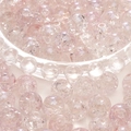Light pink 10mm cracked glass beads with ice flower texture for DIY jewelry making - 20Pcs/Pack / Pink