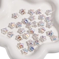 Iridescent white star-shaped ABS imitation pearl beads for DIY handmade jewelry crafts - Star Style / 12mm (2 Pieces/Pack) / Iridescent White