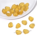 Gelbe matte unregelmäßige flache Glasperlen für DIY-Schmuckherstellung Zubehör - 10 Stück/Packung (12x15mm) / Ingwergelb