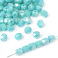 Gefacetteerde lichtblauwe AB kristalglas kralen voor DIY sieraden en handwerk - 5x6mm (20 Stuks/Verpakking) / Pauwgroen AB