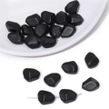 Irregular multifaceted 12x15mm matte black glass beads for DIY jewelry making - 10 Pieces/Pack (12x15mm) / Black