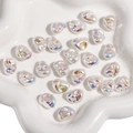 Iridescent irregular ABS faux pearl loose beads for DIY handmade jewelry and accessory - Irregular Bean Style / 11x15mm (2 Pieces/Pack) / Iridescent White