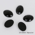 50 τεμάχια 10x14mm μαύρες οβάλ ακρυλικές πέτρες με δύο τρύπες για ράψιμο DIY - 10x14mm (50 Τεμάχια/Συσκευασία) / Μαύρο