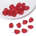 Frosted red pomegranate shaped glass beads for DIY jewelry making on white ceramic tray - 10 Pieces/Pack (12x15mm) / Red