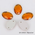 50pcs amber oval faceted acrylic sewing rhinestones with flat back, 10x14mm size - 10x14mm (50 Pieces/Pack) / Dark Coffee